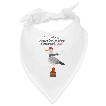 Sturm Deich Spruch Möwe Nordsee Humor - Bandana - Weiß - Vorne