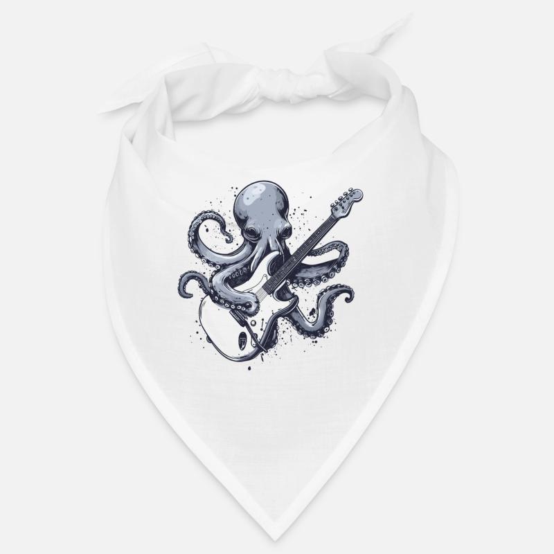 Oktopus-Gitarrist mit E-Gitarre Bandana