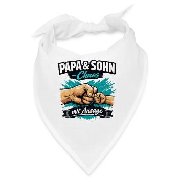 Papa und Sohn Chaos mit Ansage Statement - Bandana - Weiß - Vorne