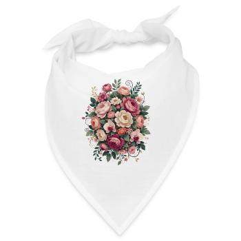 Blütenbouquet Florales Design - Bandana - Weiß - Vorne