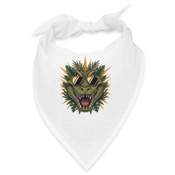 Tropen-Krokodil mit Sonnenbrille - Bandana - Weiß - Vorne