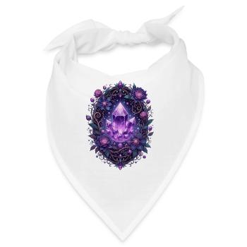 Amethystkristall im Rosenkranz - Bandana - Weiß - Vorne