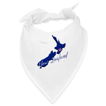 Karte mit der Flagge Neuseelands - Bandana - Weiß - Vorne