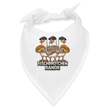 Fischbrötchen Bande – Lustige Möwen Crew - Bandana - Weiß - Vorne