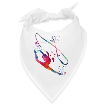 Gymnastin Mit Band Rhythmische Sportgymnastik - Bandana - Weiß - Vorne