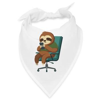 Fauler Sloth am Smartphone - Bandana - Weiß - Vorne