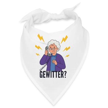 Gewitter-Alarm: Omi am Telefon - Bandana - Weiß - Vorne