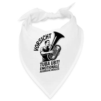 Vorsicht Tuba übt emotionale Ausbrüche möglich - Bandana - Weiß - Vorne