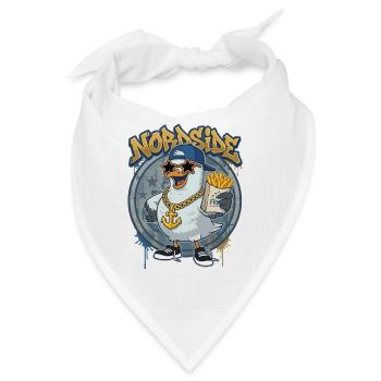 Nordside Möwe – Street Rap Pommes Cartoon - Bandana - Weiß - Vorne