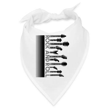 Rock and Roll Electric Guitar Headstocks Retro Art - Bandana - Weiß - Vorne