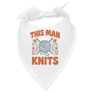 Dieser Mann strickt | Männer Wolle Nadeln - Bandana - Weiß - Vorne