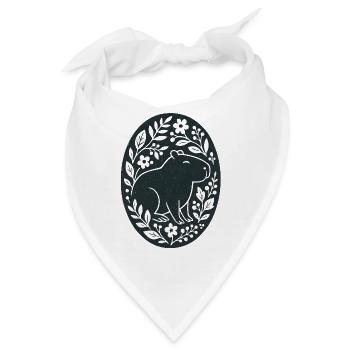 Capybara | Blumenwald Folk Art - Bandana - Weiß - Vorne