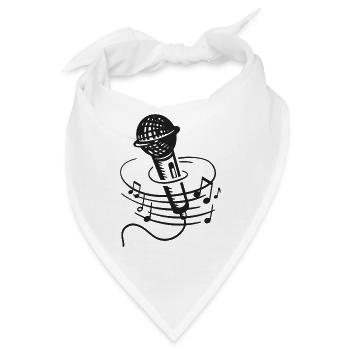 Sänger Mikrofon Karaoke Musiker Mikrophon Singen - Bandana - Weiß - Vorne
