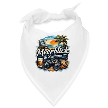 Meerblick und Zeitlupe maritimes Urlaubsgefühl - Bandana - Weiß - Vorne