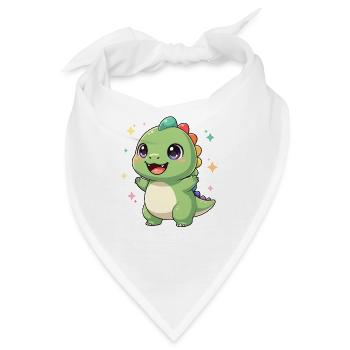 Fröhlicher Dino Sternenzauber - Bandana - Weiß - Vorne