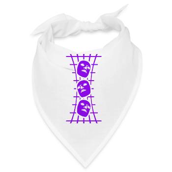 Masken Gitter Abstrakt Kunst - Bandana - Weiß - Vorne