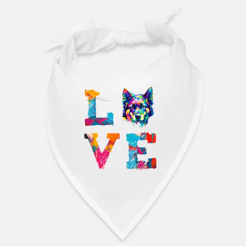 German Shepherd Love Pop Art Colourful Dog Bandana