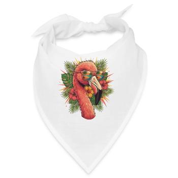 Flamingo Tropen - Bandana - Weiß - Vorne