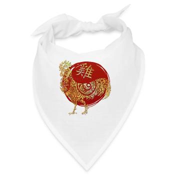 Hahn Chinesisches Tierkreiszeichen Horoskop - Bandana - Weiß - Vorne