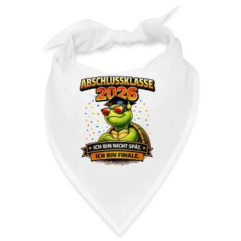 Abschlussklasse 2026 Schildkröte | Schulabgänger - Bandana - Weiß - Vorne