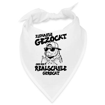 Zuhause gezockt Realschule gerockt Schulabschluss - Bandana - Weiß - Vorne