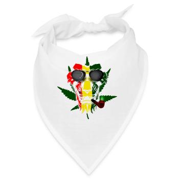 Rasta Lion Smoke Graphic - Bandana - Weiß - Vorne