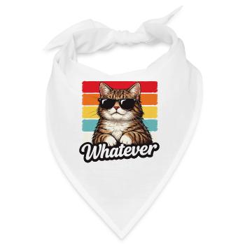 Cooles Katze Whatever Shirt Lustig Geschenk - Bandana - Weiß - Vorne