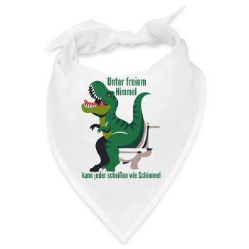 Dino auf Toilette im Freien - Bandana - Weiß - Vorne