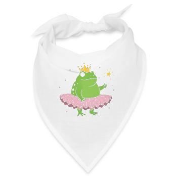 Froschprinzessin im Rosa-Tutu - Bandana - Weiß - Vorne