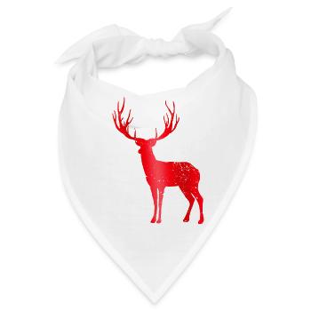 Hirsch mit Geweih Vintage Hirschgeweih Design - Bandana - Weiß - Vorne