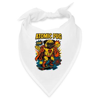 Atomic Pug Hero an Bord - Bandana - Weiß - Vorne