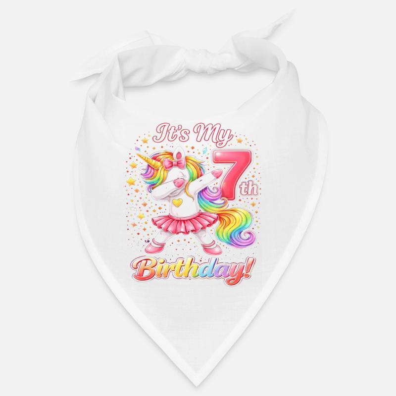Regenbogen Einhorn 7. Geburtstag Bandana