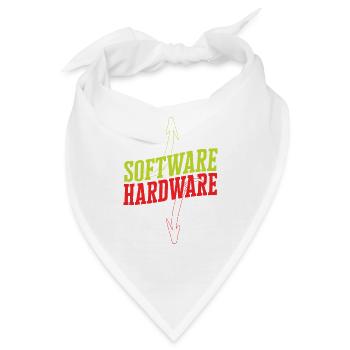 Lustiger IT Spruch Software Hardware Wortspiel - Bandana - Weiß - Vorne