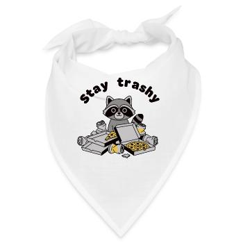 Bleib Trashy Waschbär Pizza Trash Panda - Bandana - Weiß - Vorne