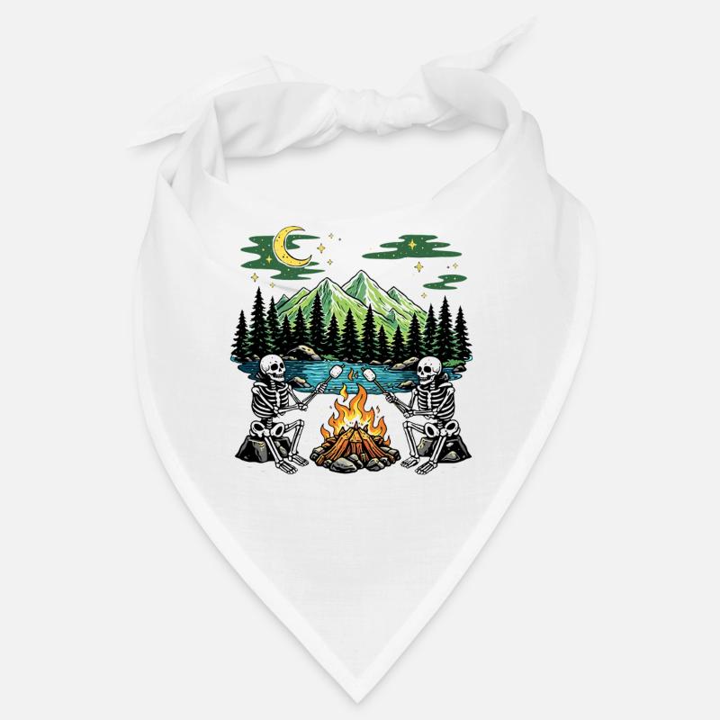 Skeleton Campfire Night Marshmallow Camping Camp Bandana