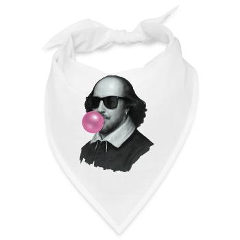 William Shakespeare mit Kaugummi und Sonnenbrille - Bandana - Weiß - Vorne