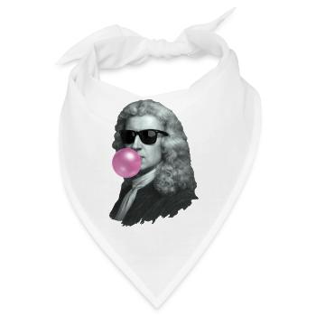 Isaac Newton mit Kaugummi und Sonnenbrille - Bandana - Weiß - Vorne