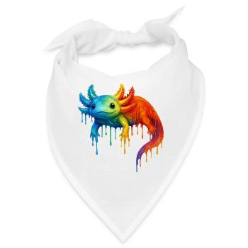 Axolotl in bunten Farben - Bandana - Weiß - Vorne
