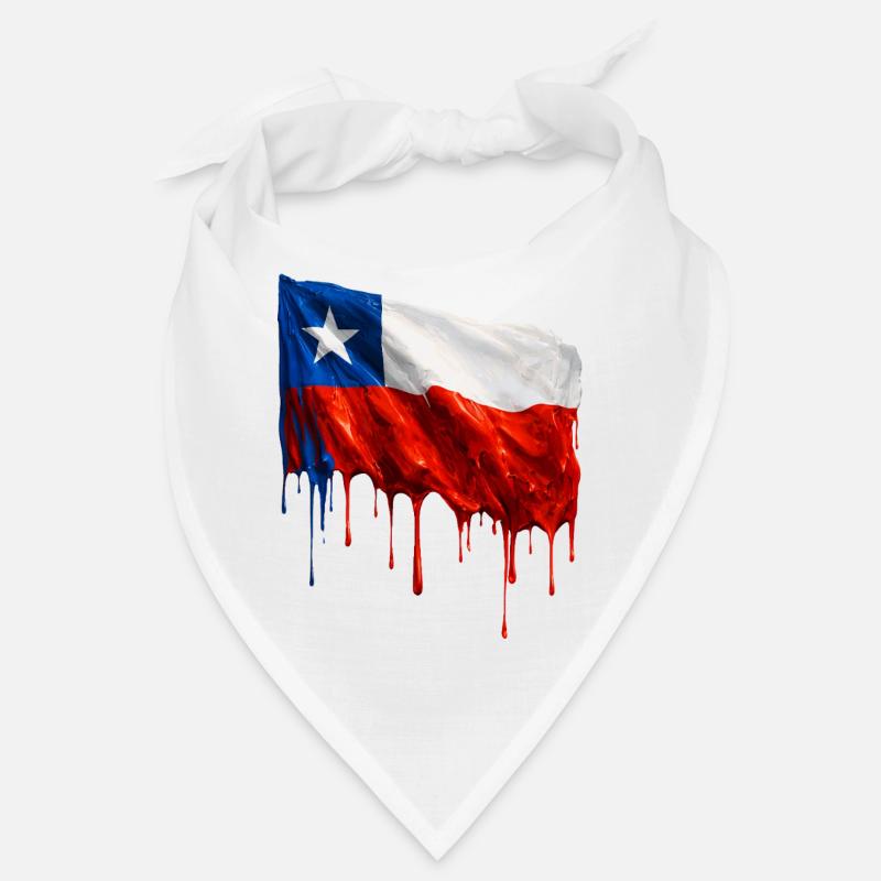 Chile Flag Dripping Solid Bandana