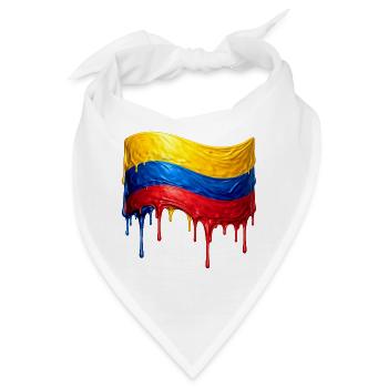 Kolumbianische Flaggenfarben Tropfen - Bandana - Weiß - Vorne