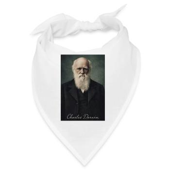 Charles Darwin Porträt - Bandana - Weiß - Vorne