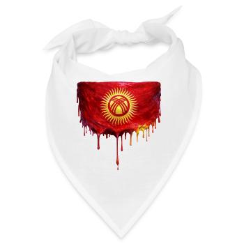 Kyrgyzstan Flagge im Tropfenstil - Bandana - Weiß - Vorne