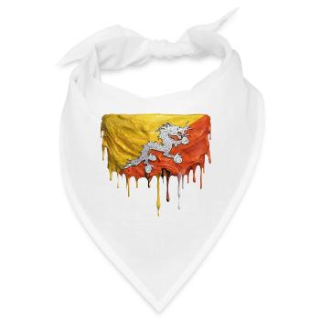 Drachen in Bhutan Flag Farbpalette - Bandana - Weiß - Vorne