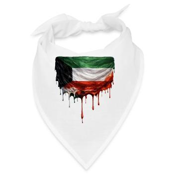 Kuwait Flagge Tropft Kunst - Bandana - Weiß - Vorne
