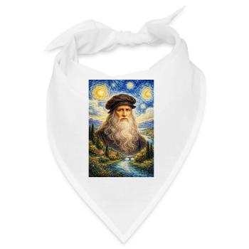 Leonardo da Vinci Sternennacht - Bandana - Weiß - Vorne