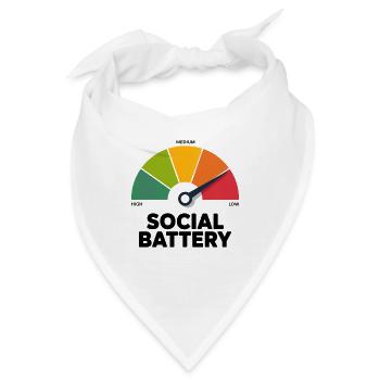 Social Low Battery - Bandana - Weiß - Vorne