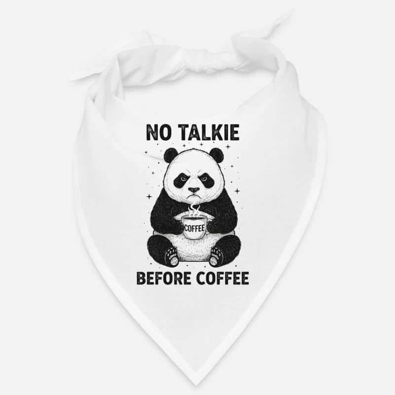 Pas de conversation devant un panda amateur de café Bandana