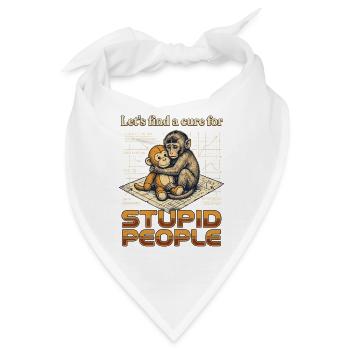 Lets find a cure for stupid people Monkey Punch - Bandana - Weiß - Vorne