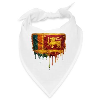 Sri Lanka Flagge in fließender Farbwelt - Bandana - Weiß - Vorne