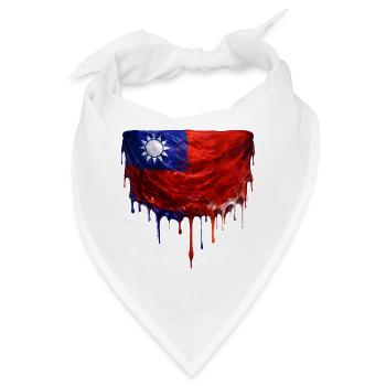 TaiwanFlagge Tropfenkunst - Bandana - Weiß - Vorne
